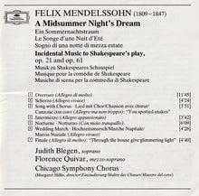 Laden Sie das Bild in den Galerie-Viewer, Mendelssohn* / Schubert* - Judith Blegen • Florence Quivar • Chicago Symphony Chorus • Chicago Symphony Orchestra • James Levine (2) : A Midsummer Night's Dream = Ein Sommernachtstraum = Songe D'Une Nuit D'Ete / Rosamunde (CD, Album)