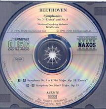 Load image into Gallery viewer, Ludwig van Beethoven / Nicolaus Esterházy Sinfonia / Bela Drahos : Symphonies - No. 3 “Eroica” And No. 8 (CD, Album)