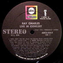 Charger l'image dans la galerie, Ray Charles : Ray Charles Live In Concert (LP, Album, RE)