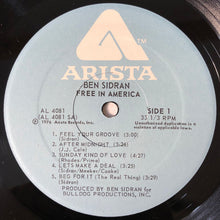 Load image into Gallery viewer, Ben Sidran : Free In America (LP, Album, PRC)