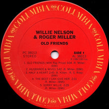 Load image into Gallery viewer, Willie Nelson & Roger Miller : Old Friends (LP, Album, Car)