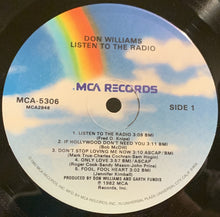 Load image into Gallery viewer, Don Williams (2) : Listen To The Radio (LP, Album, Glo)