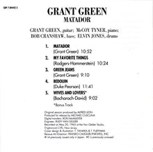 Load image into Gallery viewer, Grant Green : Matador (CD, Album, RE, Tec)