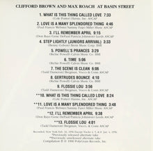 Laden Sie das Bild in den Galerie-Viewer, Clifford Brown And Max Roach : At Basin Street (CD, Album, RE, RM)