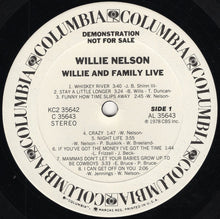 Laden Sie das Bild in den Galerie-Viewer, Willie Nelson : Willie And Family Live (2xLP, Album, Promo, Ter)