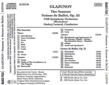Load image into Gallery viewer, Glazunov*, CSR Symphony Orchestra (Bratislava)*, Ondrej Lenard* : Seasons • Scenes de Ballet (CD, Album)