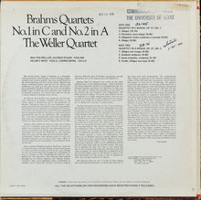Load image into Gallery viewer, Brahms*, The Weller Quartet* : Quartets No.1 In C And No. 2 In A (LP, Album, RE)