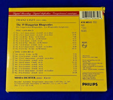 Laden Sie das Bild in den Galerie-Viewer, Liszt*, Misha Dichter : The 19 Hungarian Rhapsodies = Die Ungarischen Rhapsodien = Les Rhapsodies Hongroises (2xCD, Comp, Sli)