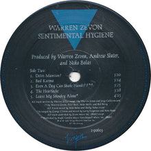 Laden Sie das Bild in den Galerie-Viewer, Warren Zevon : Sentimental Hygiene (LP, Album, Spe)