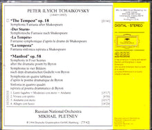 Load image into Gallery viewer, Tchaikovsky* • Russian National Orchestra • Mikhail Pletnev : Manfred Symphony / The Tempest (CD, Album, Club, 4D)