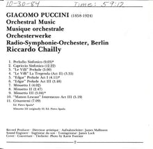 Load image into Gallery viewer, Chailly* • Puccini* - RSO Berlin* : Orchestral Music (CD, Album)
