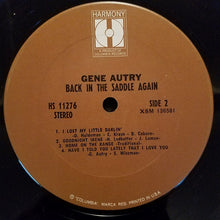 Laden Sie das Bild in den Galerie-Viewer, Gene Autry : Back In The Saddle Again (LP, Comp, Ter)