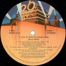 Load image into Gallery viewer, Barry White : I Love To Sing The Songs I Sing (LP, Album)
