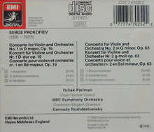 Load image into Gallery viewer, Prokofiev*, Itzhak Perlman, B.B.C. Symphony Orchestra*, Gennady Rozhdestvensky* : The Two Violin Concertos (CD, Album)