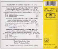 Charger l'image dans la galerie, Wolfgang Amadeus Mozart, Itzhak Perlman, Daniel Barenboim : Sonaten Für Klavier Und Violine = Sonatas For Piano And Violin K. 378 • 379 • 380 (CD, Album)