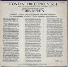 Charger l'image dans la galerie, Leontyne Price, Verdi*, Israel Philharmonic Orchestra, Zubin Mehta : Leontyne Price Sings Verdi (LP, Club)