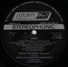 Charger l'image dans la galerie, Leontyne Price, Verdi*, Israel Philharmonic Orchestra, Zubin Mehta : Leontyne Price Sings Verdi (LP, Club)