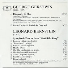 Load image into Gallery viewer, Gershwin*, Leonard Bernstein, Los Angeles Philharmonic Orchestra : Rhapsody In Blue · West Side Story: Symphonic Dances (CD, Album)