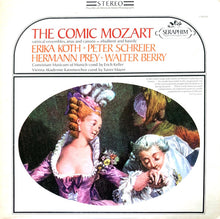 Load image into Gallery viewer, Mozart*, Erika Köth, Peter Schreier, Hermann Prey, Walter Berry, Convivium Musicum Of Munich, Erich Keller (2), Vienna Akademie Kammerchor*, Xaver Mayer : The Comic Mozart, Satirical Ensembles, Arias And Canons (LP)