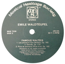 Laden Sie das Bild in den Galerie-Viewer, Emile Waldteufel*, Orchestra Of The Vienna Volksoper*, Franz Bauer-Theussl : Famous Waltzes (The Skaters, España, Estudiantina, And Others) (LP)