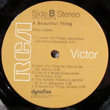Laden Sie das Bild in den Galerie-Viewer, Cleo Laine : A Beautiful Thing (LP, Album, RP, Ind)