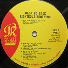 Laden Sie das Bild in den Galerie-Viewer, The Righteous Brothers : BACK TO BACK (LP, Mono, Club)