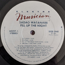 Laden Sie das Bild in den Galerie-Viewer, Sadao Watanabe : Fill Up The Night (LP, Album, AR)