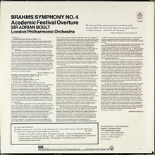 Load image into Gallery viewer, Brahms*, London Philharmonic Orchestra, Sir Adrian Boult : Symphony No. 4 / Academic Festival Overture (LP, Album, RP)