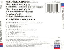 Load image into Gallery viewer, Chopin* / Vladimir Ashkenazy : Sonatas 2 & 3 / Fantasie, Op. 49 (CD, Comp)