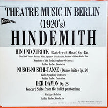 Load image into Gallery viewer, Hindemith* : Theatre Music In Berlin (1920's) (LP)