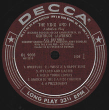 Laden Sie das Bild in den Galerie-Viewer, Rodgers And Hammerstein*, Yul Brynner, Gertrude Lawrence : The King And I (The Original Cast Album) (LP, Album, Mono, RE, Glo)