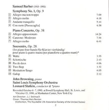 Charger l'image dans la galerie, Samuel Barber - John Browning (2), Saint Louis Symphony Orchestra, Leonard Slatkin : Symphony No. 1 / Piano Concerto (CD, Album)