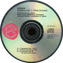 Charger l'image dans la galerie, Samuel Barber - John Browning (2), Saint Louis Symphony Orchestra, Leonard Slatkin : Symphony No. 1 / Piano Concerto (CD, Album)