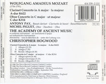 Load image into Gallery viewer, Mozart* / Antony Pay, Michel Piguet, The Academy Of Ancient Music, Christopher Hogwood : Clarinet Concerto / Oboe Concerto (CD, Album, RE, PMD)
