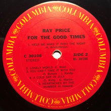 Load image into Gallery viewer, Ray Price : For The Good Times (LP, Album, Pit)
