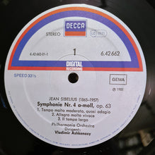 Load image into Gallery viewer, Sibelius*, Philharmonia Orchestra, Vladimir Ashkenazy, Elisabeth Söderström : Symphony No. 4 - Finlandia • Luonnotar (LP)
