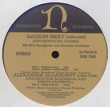 Laden Sie das Bild in den Galerie-Viewer, Ibert* / Glazounov* / Villa-Lobos* : Concertino Da Camera / Concerto For Saxophone And String Orchestra / Quintette En Forme De Choros / Bachianas Brasilieras No. 6 (LP, Comp)