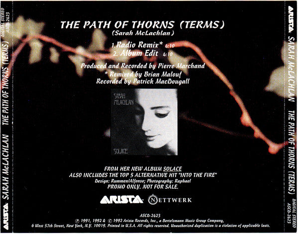 Buy Sarah McLachlan : The Path Of Thorns (Terms) (CD, Single