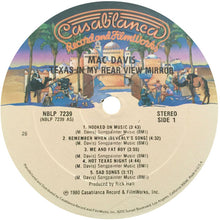 Load image into Gallery viewer, Mac Davis : Texas In My Rear View Mirror (LP, Album, PRC)