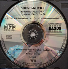 Load image into Gallery viewer, Shostakovich*, Czecho-Slovak Radio Symphony Orchestra (Bratislava)*, Ladislav Slovák : Symphonies Nos. 5 And 9 (CD)