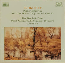Load image into Gallery viewer, Prokofiev* – Kun Woo Paik, Polish National Radio Symphony Orchestra, Antoni Wit : Piano Concertos No. 1, Op. 10 · No. 3, Op. 26 · No. 4, Op. 53 (CD)