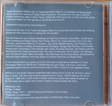Load image into Gallery viewer, Various : Texas Renegade Radio - Volume Three - Texas Dancehall Party (CD, Comp)