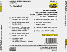 Load image into Gallery viewer, Bach* / Michael Murray (4) : The Young Bach (The Gabriel Kney Organ At The College Of St. Thomas, St. Paul, Minnesota) (CD, Album)