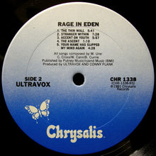 Laden Sie das Bild in den Galerie-Viewer, Ultravox : Rage In Eden (LP, Album)