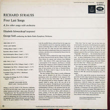 Charger l'image dans la galerie, Richard Strauss - Elisabeth Schwarzkopf, George Szell Conducting The Berlin Radio Symphony Orchestra* : Four Last Songs (LP, Album)
