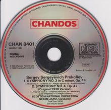 Laden Sie das Bild in den Galerie-Viewer, Prokofiev*, Scottish National Orchestra*, Neeme Järvi, Edwin Paling : Symphony No.3 In C Minor Op. 44 / Symphony No.4, in C Major Op.47 (Original 1930 Version) (CD, Album)
