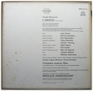 Claudio Monteverdi, Capella Antiqua*, Concentus Musicus Wien, Nikolaus Harnoncourt : L'Orfeo, Favola In Musica (3xLP + Box)