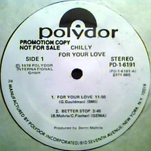 Load image into Gallery viewer, Chilly : For Your Love (LP, Album, Promo)