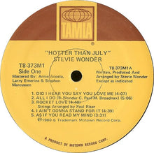 Laden Sie das Bild in den Galerie-Viewer, Stevie Wonder : Hotter Than July (LP, Album, Gat)