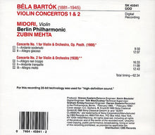 Load image into Gallery viewer, Bartók*, Midori*, Berliner Philharmoniker, Zubin Mehta : Violin Concertos 1 & 2 (CD, Album)